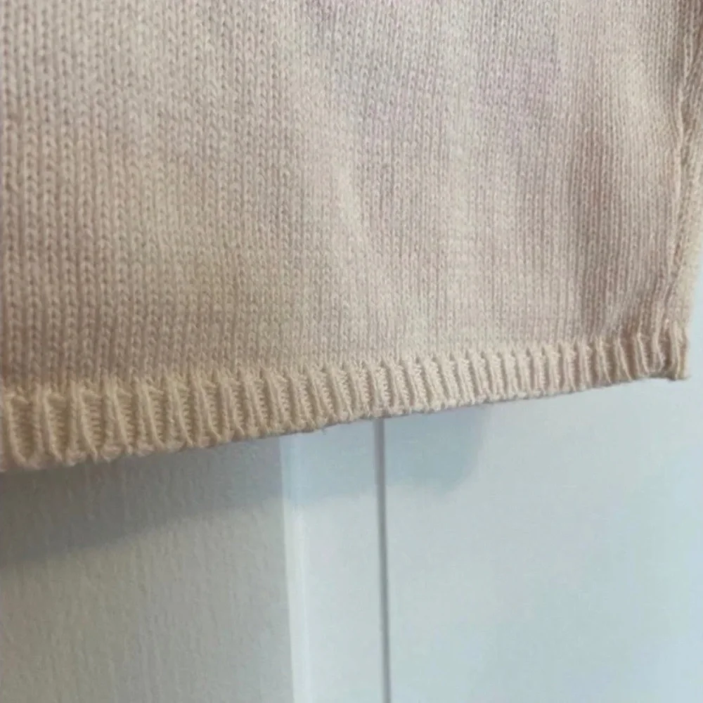 Vintage J Crew Pale Pink Cotton Crew Neck Sweater; Short Sleeves; Perfect; Med - Picture 8 of 11